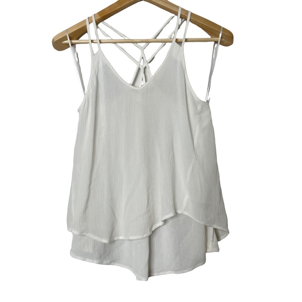 ❤️ 4/$25 Sienna Sky White Women’s Strappy Tank Top Cami Summer Lightweig…